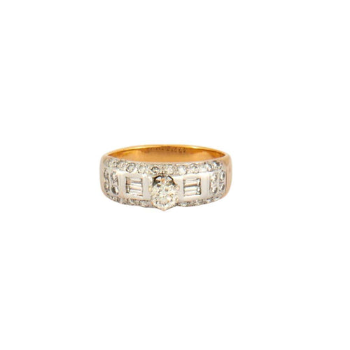 Bague 850 Bague diamants en or jaune et or gris 58 Facettes DV0279-1