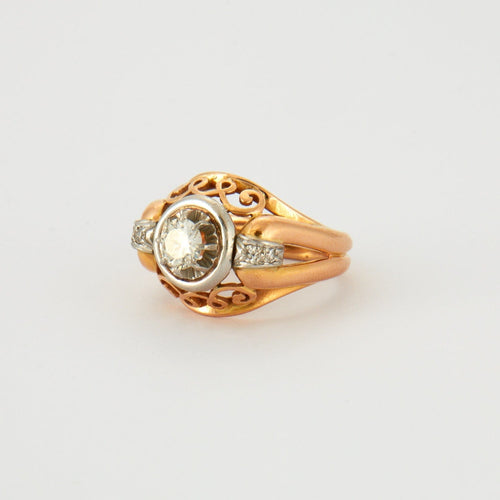 Bague Bague diamants platine et or jaune 58 Facettes DV0299-1