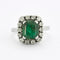 Bague 54 Bague Emeraude Diamants Platine et Or Blanc 58 Facettes DV0441-1