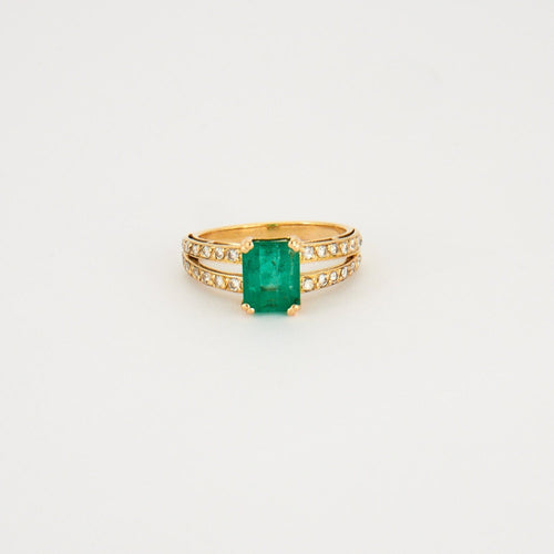 Bague 55 Bague émeraude et diamants 58 Facettes DV0268-1