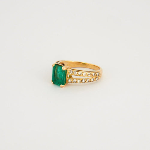 Bague 55 Bague émeraude et diamants 58 Facettes DV0268-1