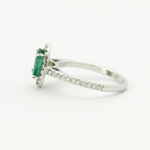 Bague 53 Bague Emeraude Or Blanc 58 Facettes DV0358-1