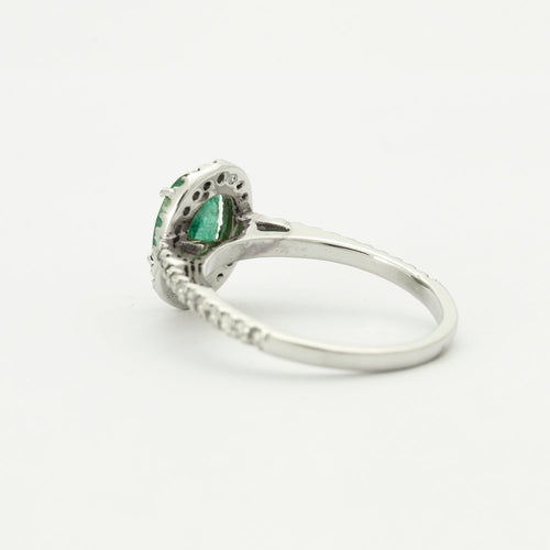 Bague 53 Bague Emeraude Or Blanc 58 Facettes DV0358-1