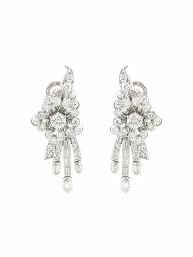 Boucles d'oreilles BOUCLES D'OREILLES PLATINE & DIAMANTS 58 Facettes 210011