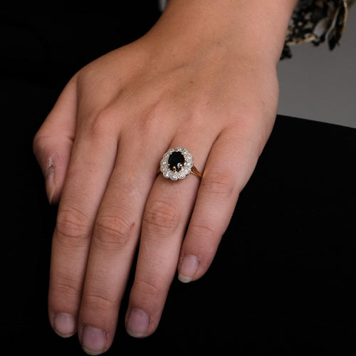 Bague 53 Bague Marguerite Saphir et Diamants 58 Facettes DV0212-1