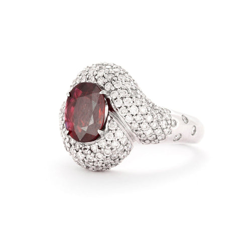 Bague 54 Bague Or Gris, Rubis et Diamants 58 Facettes DV0385-2