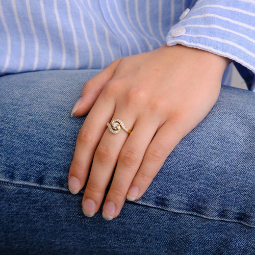 Bague 57 Bague or jaune Diamants 58 Facettes DV0225-2