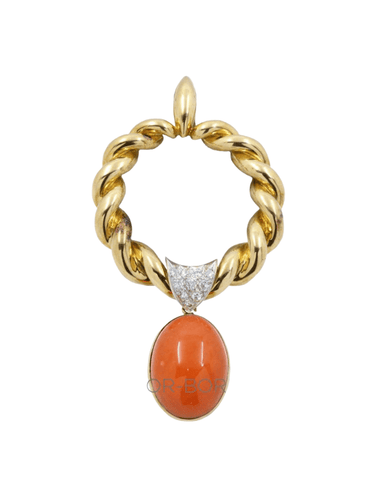 Pendentif Pendentif corail et diamants 58 Facettes 31171