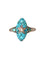 Bague marquise ancienne étoile, or rose, turquoises et perle 58 Facettes