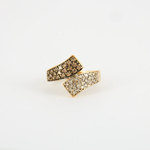 Bague 52 Bague or jaune pavage diamants 58 Facettes DV0258-1