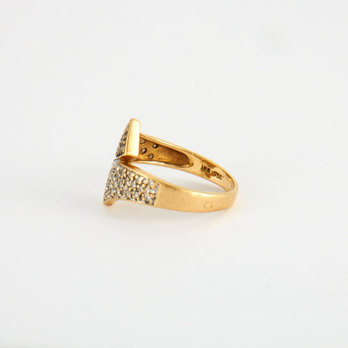 Bague 52 Bague or jaune pavage diamants 58 Facettes DV0258-1