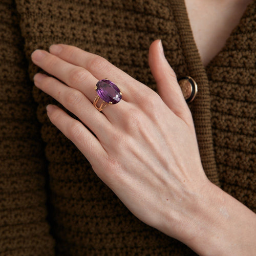 Bague 58 Bague pierre effet Alexandrite 58 Facettes DV0004-1