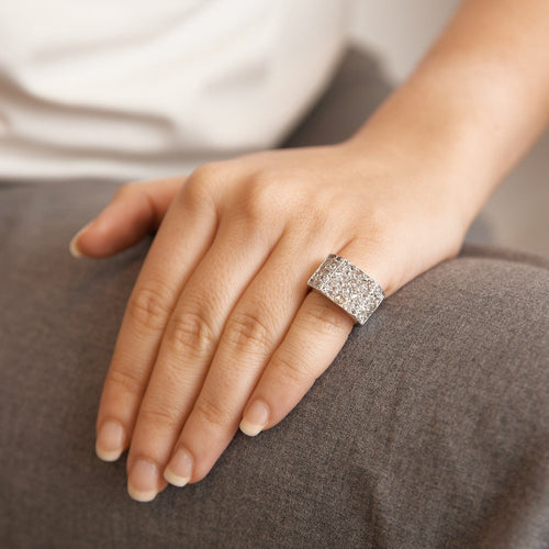 Bague 48 Bague Platine Pavage Diamants 58 Facettes DV0156-2