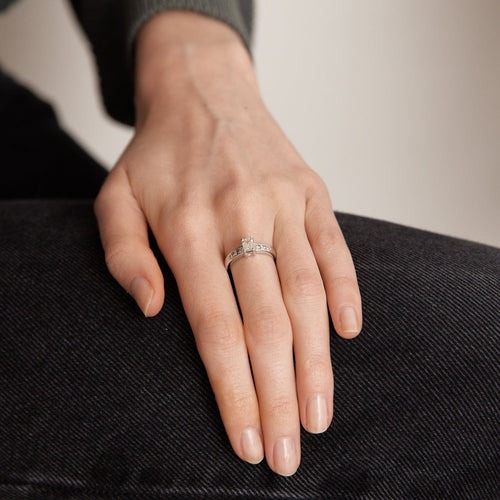 Bague 52 Bague Solitaire Diamant taille émeraude 0.50ct 58 Facettes DV0123-1