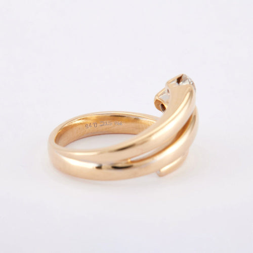 Bague Bague Or jaune 2 Diamants 58 Facettes