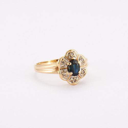 Bague 53 Bague style Marguerite Saphir Diamants 58 Facettes DV0057-1