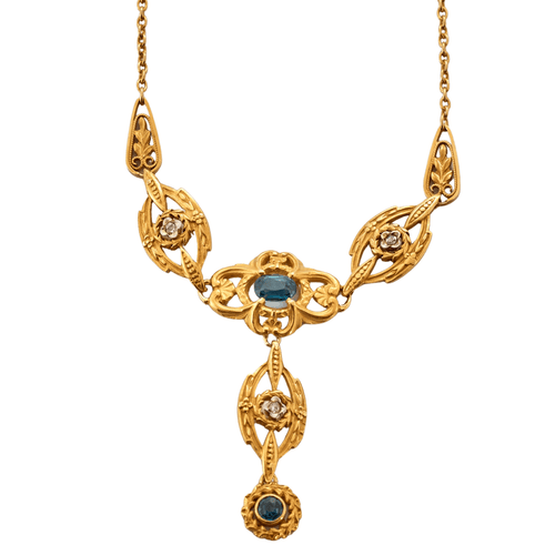 Collier Collier collerette Diamants Saphirs 58 Facettes