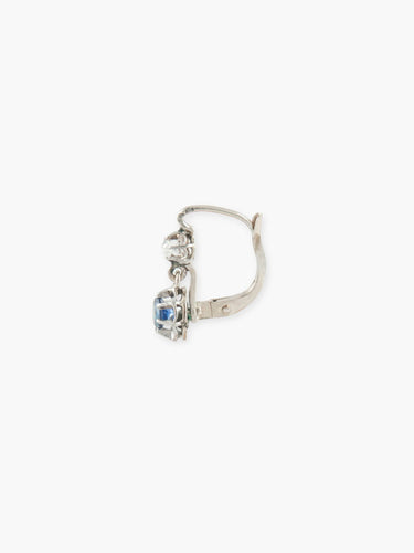 Boucles d'oreilles DORMEUSES OR BLANC, SAPHIR ET DIAMANTS 58 Facettes 120048