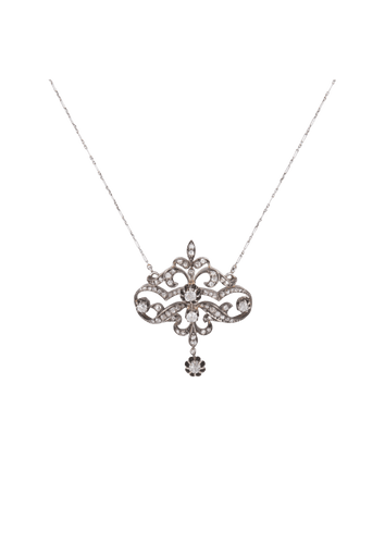 Collier PENDENTIF COLLIER DIAMANTS BELLE EPOQUE 58 Facettes