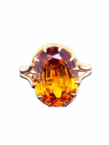 Bague Bague Or Jaune Centrée Citrine 58 Facettes