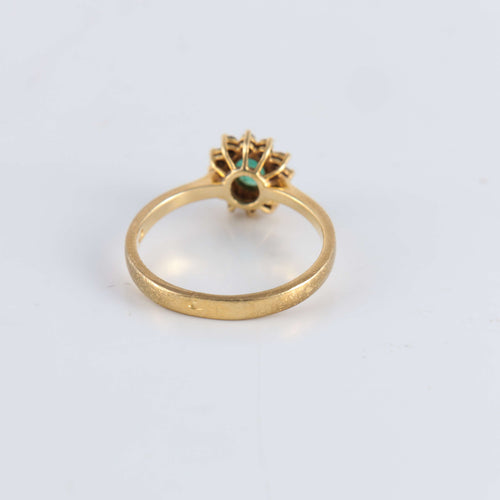 Bague Bague Marguerite Emeraude 12 Diamants 58 Facettes 1