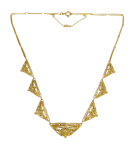 Collier Collier maille filigrane or jaune 58 Facettes