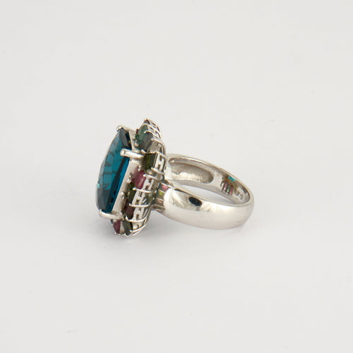 Bague 51 Bague Tourmaline bleue 58 Facettes DV0165-2