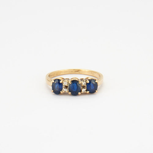 Bague 56 Bague Trilogie Saphirs Diamants 58 Facettes DV0155-2
