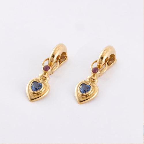 Boucles d'oreilles Boucles d'oreilles Coeur Saphirs 58 Facettes DV0013-2R