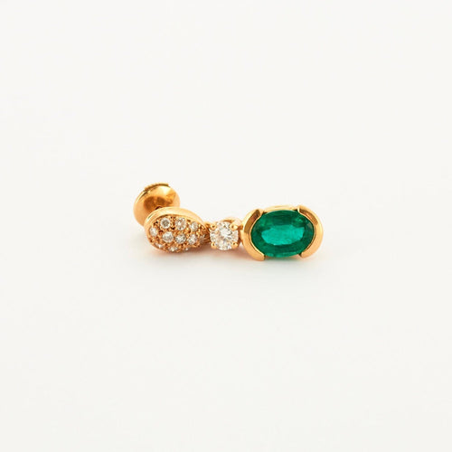 Boucles d'oreilles Boucles D'oreilles Emeraudes Diamants Or Jaune 58 Facettes DV0362-1