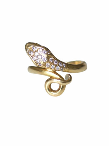 Bague serpent enroulé vintage en or jaune et diamants 58 Facettes