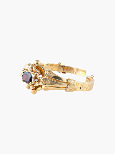 Bracelet Bracelet Napoléon III, Or Jaune, Grenat & Perles Fines 58 Facettes DV0032-2
