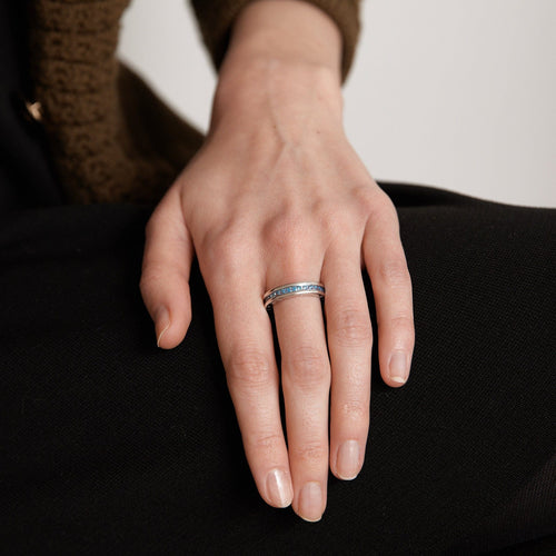 Bague 55 BULGARI. B ZERO - Bague Or gris Topazes bleues 58 Facettes DV0068-1