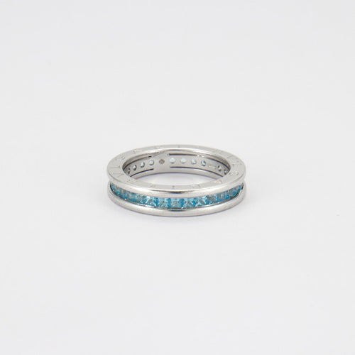 Bague 55 BULGARI. B ZERO - Bague Or gris Topazes bleues 58 Facettes DV0068-1