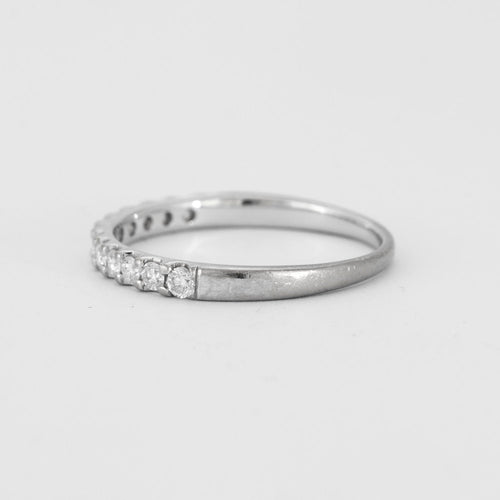 Bague 55 Demi-alliance Diamants Or Blanc 58 Facettes DV0339-2