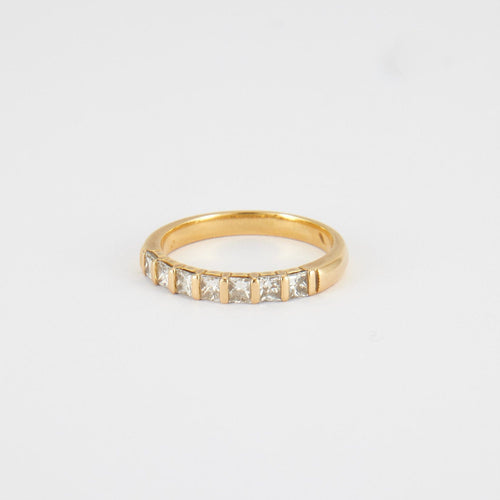 Bague 56 Demi-alliance Diamants taille princesse 58 Facettes DV0059-3