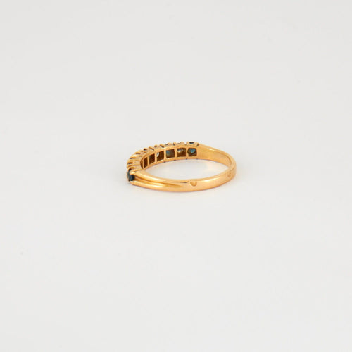 Bague DV0260-5 Demie alliance diamants et saphirs 58 Facettes DV0260-5