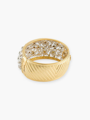 Bracelet BRACELET JONC "FLORALE" OR & DIAMANTS 58 Facettes 210042