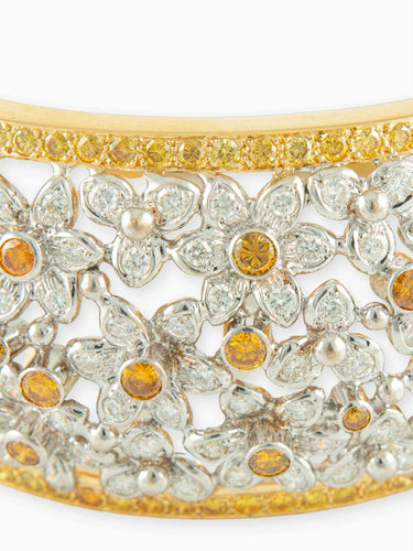 Bracelet BRACELET JONC "FLORALE" OR & DIAMANTS 58 Facettes 210042