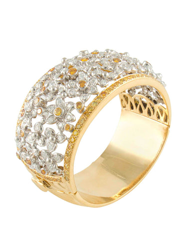 Bracelet BRACELET JONC "FLORALE" OR & DIAMANTS 58 Facettes 210042