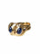 Bague Serpents enroulés Victorienne or jaune et saphirs cabochon 58 Facettes
