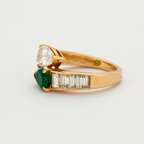 Bague 52 Van Cleef & Arpels - Bague Toi & Moi Diamants Emeraude 58 Facettes DV0373-1