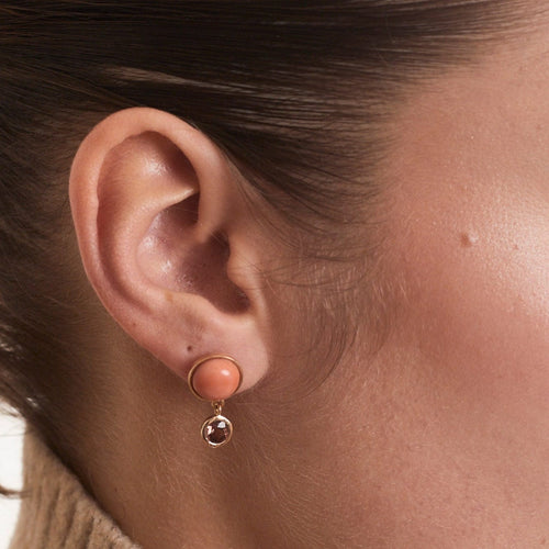 Boucles d'oreilles Boucles D'oreilles Corail Tourmaline Rose 58 Facettes DV0222-23