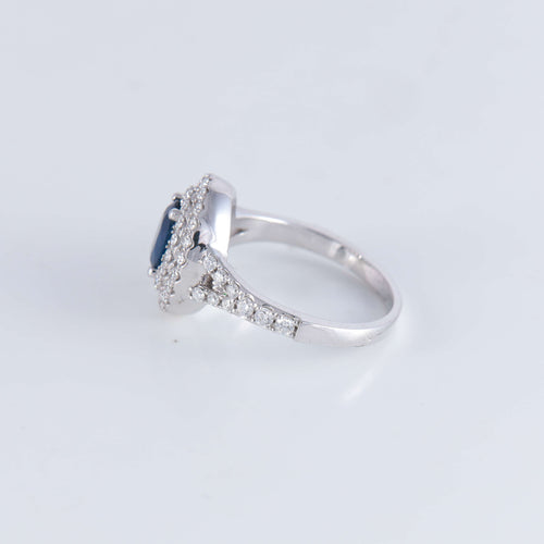 Bague 53 Bague style Marguerite Saphir Diamants 58 Facettes 1