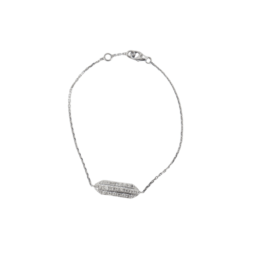 Bracelet Bracelet barrette or blanc Diamants 58 Facettes