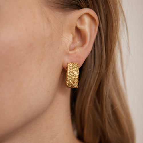 Boucles d'oreilles 2cm x 1cm / Jaune / Or 750 Boucles d'oreilles Saphirs jaune 58 Facettes 190057R