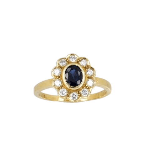 Bague 54 Bague marguerite saphir et diamants 58 Facettes Alpers