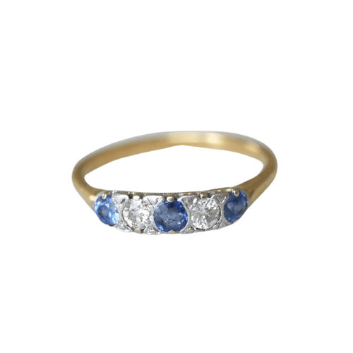 Bague Bague jarretière saphirs et diamants 58 Facettes