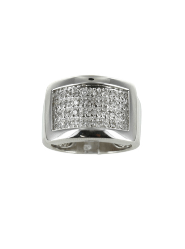 Bague Bague pavage diamants en or blanc 58 Facettes