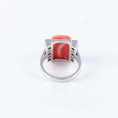 Bague Bague Corail Diamants noirs 58 Facettes B0956